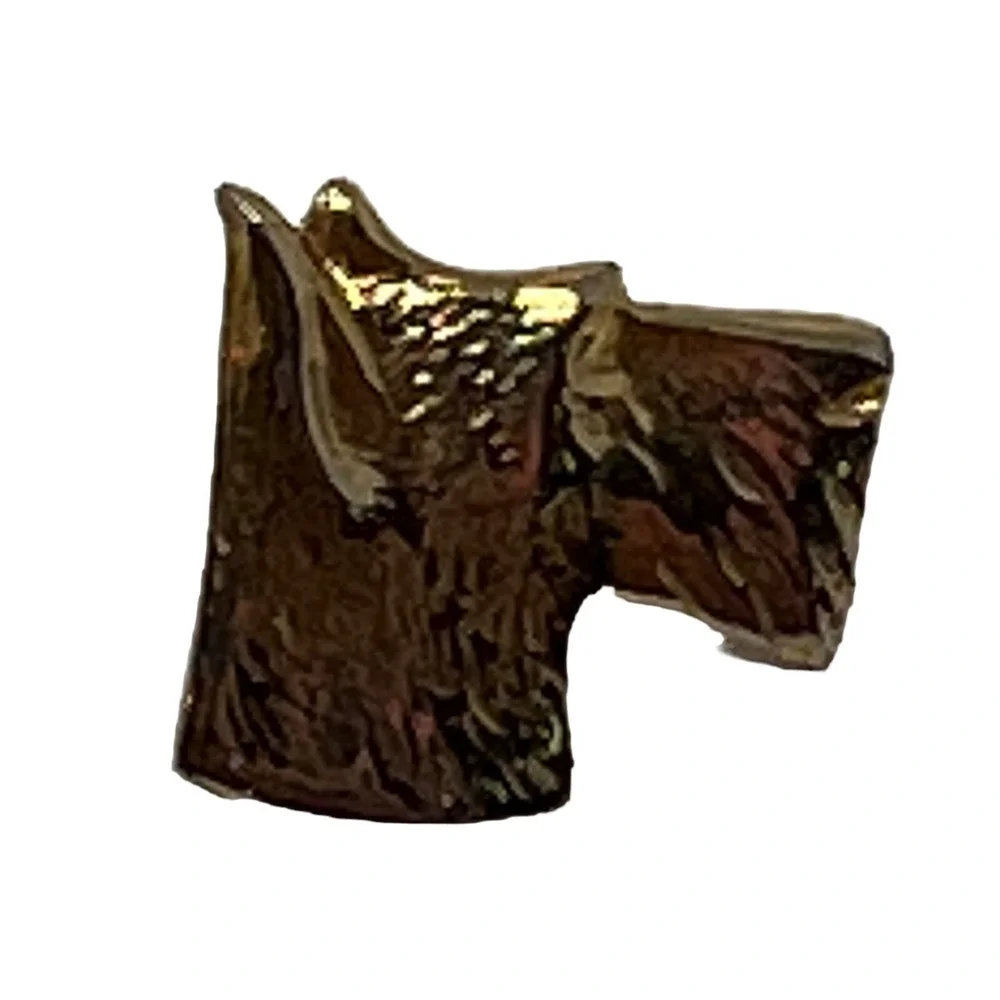 Vintage Schnauzer Tie Tack Gold‎ Tone Lapel Hat Dog Pin